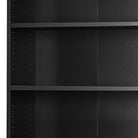 Prima Bookcase 5 Shelves with 2 Doors in Black Woodgrain - Price Crash Furniture