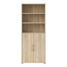 Prima Bookcase 5 Shelves with 2 Doors in Oak - Price Crash Furniture