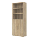 Prima Bookcase 5 Shelves with 2 Doors in Oak - Price Crash Furniture