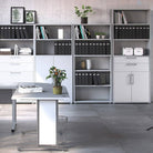 Prima Bookcase 5 Shelves with 2 Drawers and 2 Doors in White - Price Crash Furniture