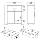 Prima Bookcase 5 Shelves with 2 Drawers and 2 Doors in White - Price Crash Furniture