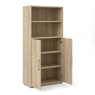 Prima Bookcase Cupboard 4 Shelves with 2 Doors in Oak - Price Crash Furniture