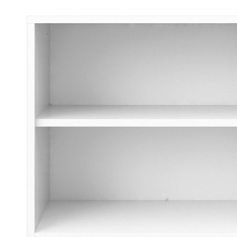 Prima Bookcase Cupboard 4 Shelves with 2 Doors in White - Price Crash Furniture