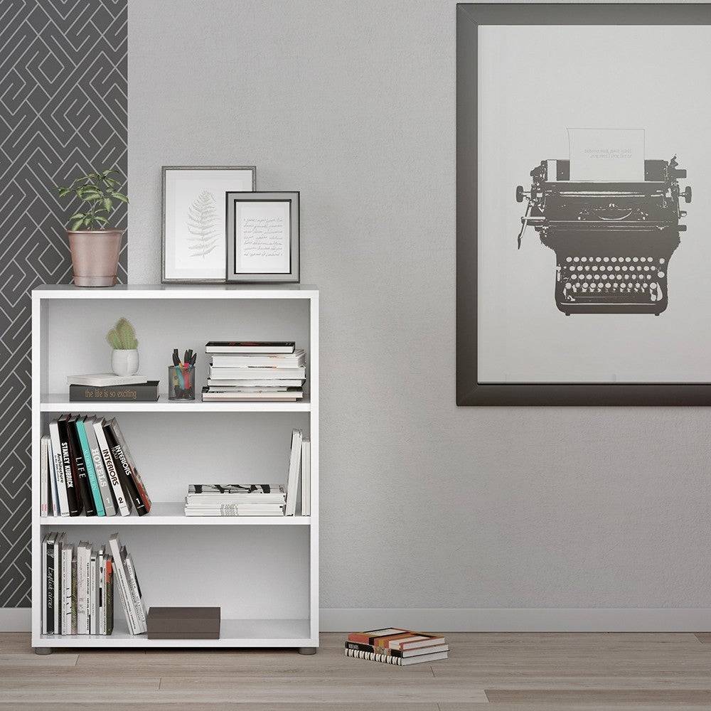 Prima Bookcase Shelving Unit 2 Shelves In White - Price Crash Furniture