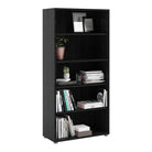 Prima Bookcase Shelving Unit 4 Shelves in Black Woodgrain - Price Crash Furniture