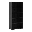 Prima Bookcase Shelving Unit 4 Shelves in Black Woodgrain - Price Crash Furniture