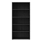 Prima Bookcase Shelving Unit 4 Shelves in Black Woodgrain - Price Crash Furniture