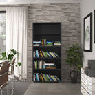 Prima Bookcase Shelving Unit 4 Shelves in Black Woodgrain - Price Crash Furniture