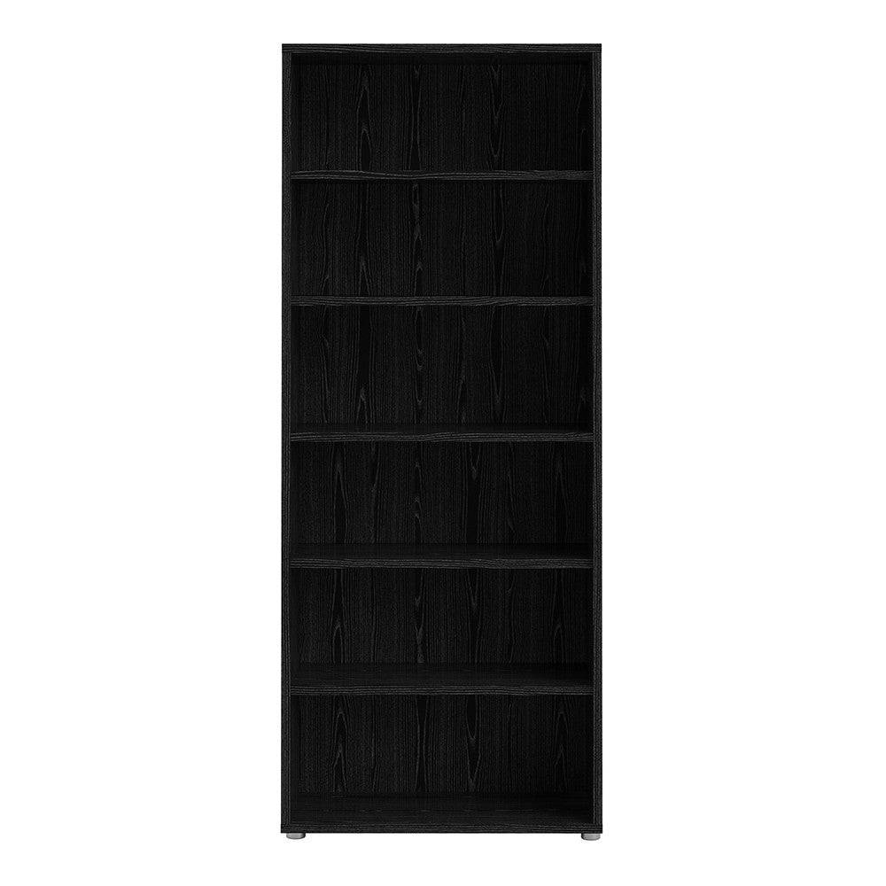 Prima Bookcase Shelving Unit 5 Shelves in Black Woodgrain - Price Crash Furniture