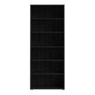 Prima Bookcase Shelving Unit 5 Shelves in Black Woodgrain - Price Crash Furniture