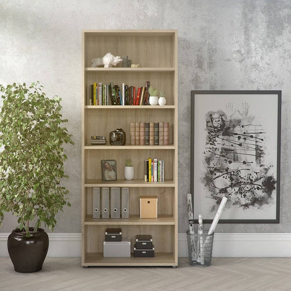 Prima Bookcase Shelving Unit 5 Shelves In Oak - Price Crash Furniture