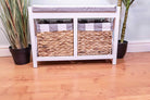 Ramsey 2 Drawers White Seated Storage Bench - Price Crash Furniture