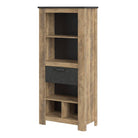 Rapallo 1 drawer bookcase in Chestnut and Matera Grey - Price Crash Furniture