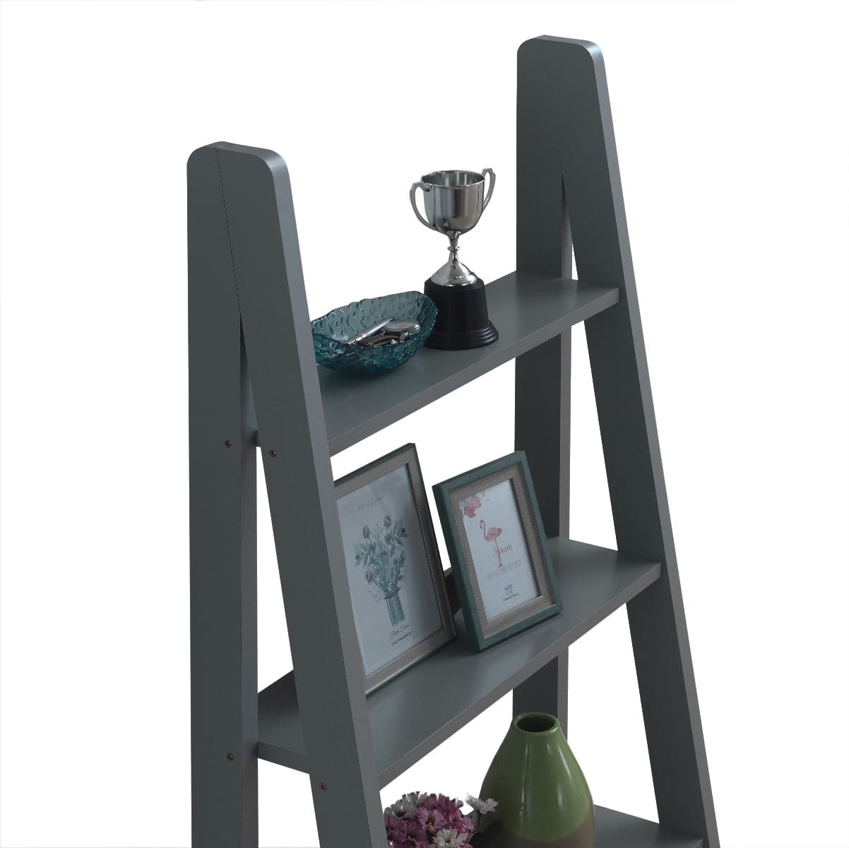 Riva Ladder Bookcase in Dark Grey by TAD - Price Crash Furniture