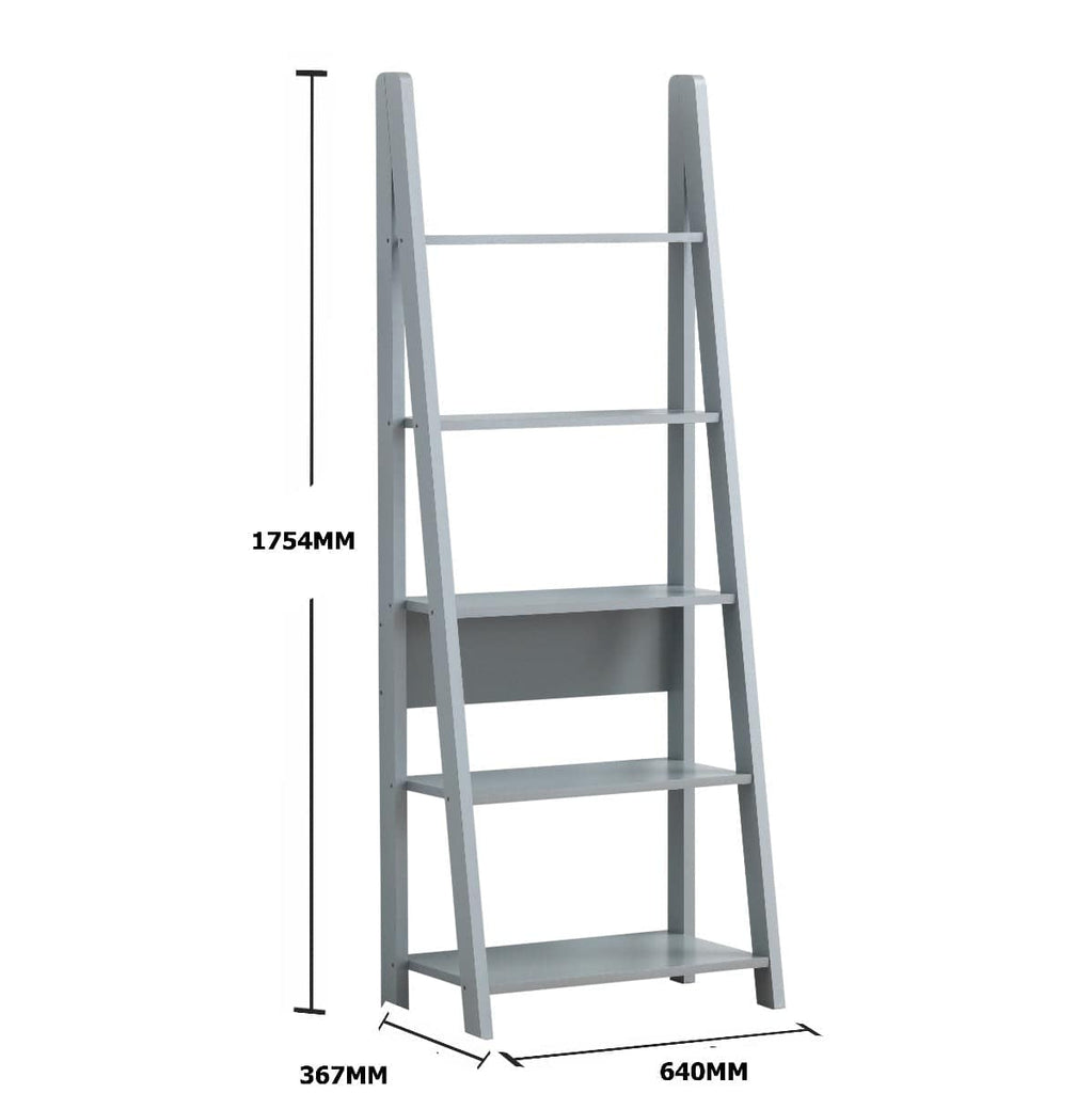 Riva Ladder Bookcase in Light Grey by TAD - Price Crash Furniture