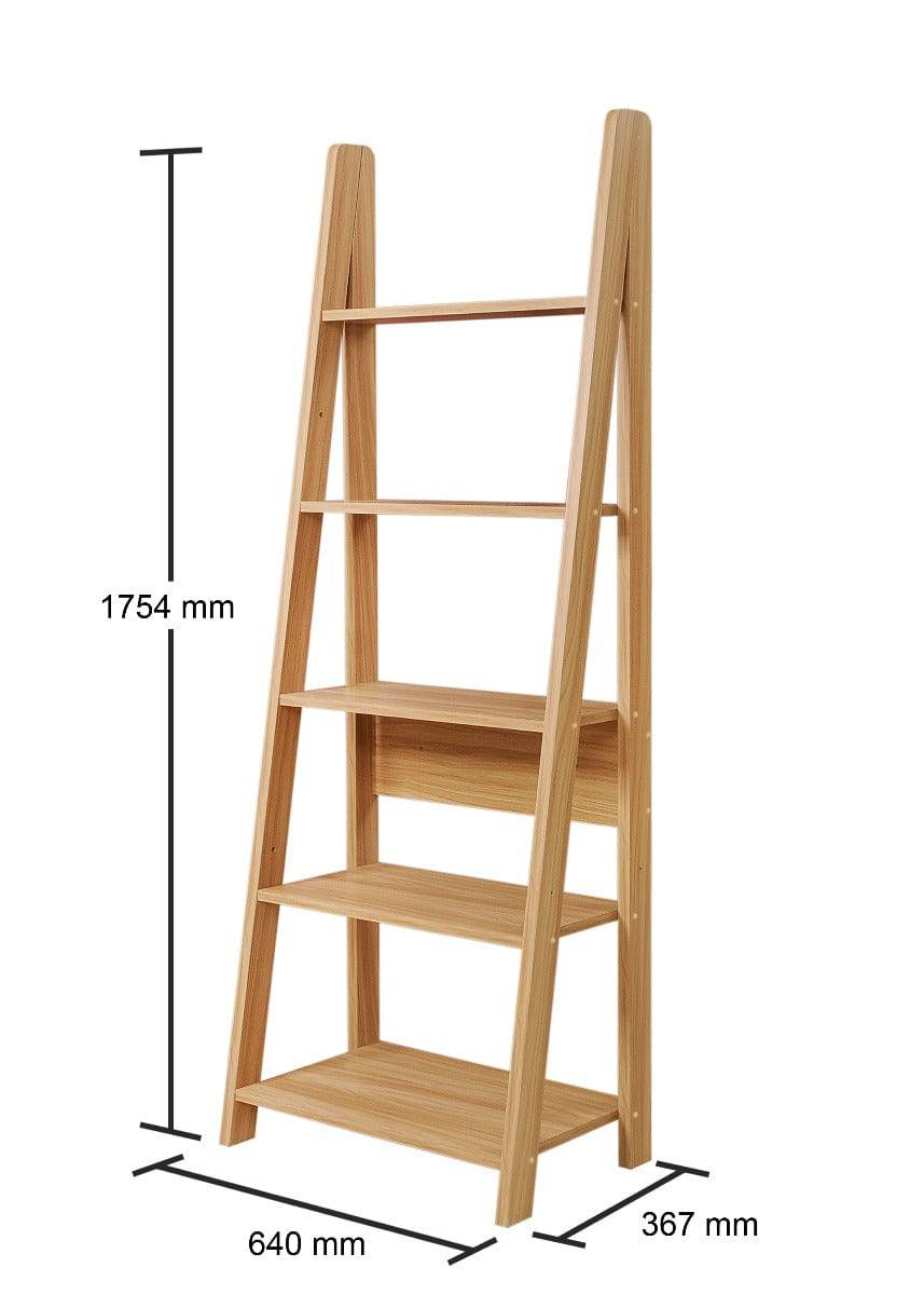 Riva Ladder Bookcase in Oak by TAD - Price Crash Furniture