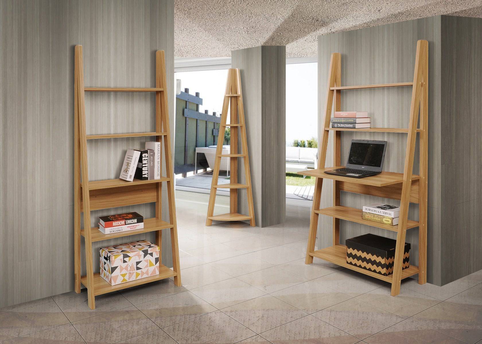 Riva Ladder Bookcase in Oak by TAD - Price Crash Furniture