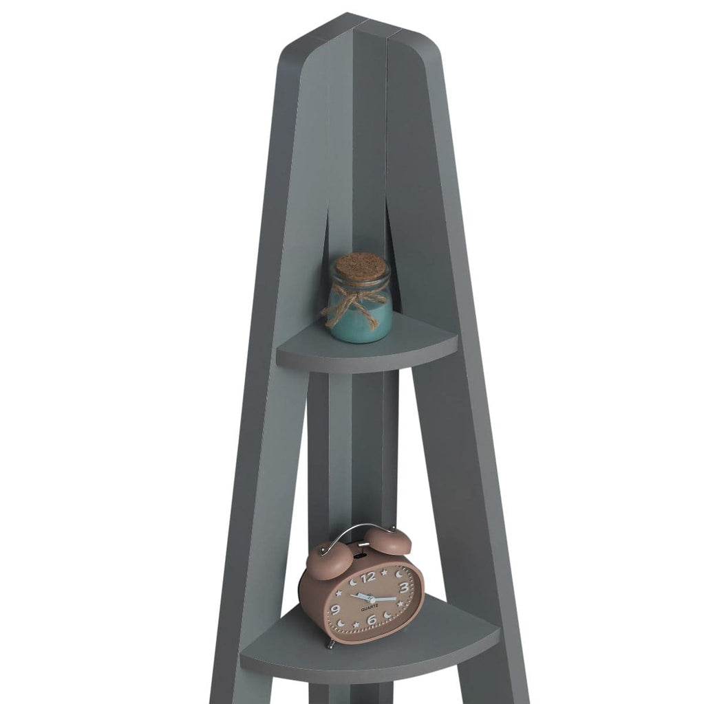 Riva Ladder Corner Bookcase in Dark Grey by TAD - Price Crash Furniture