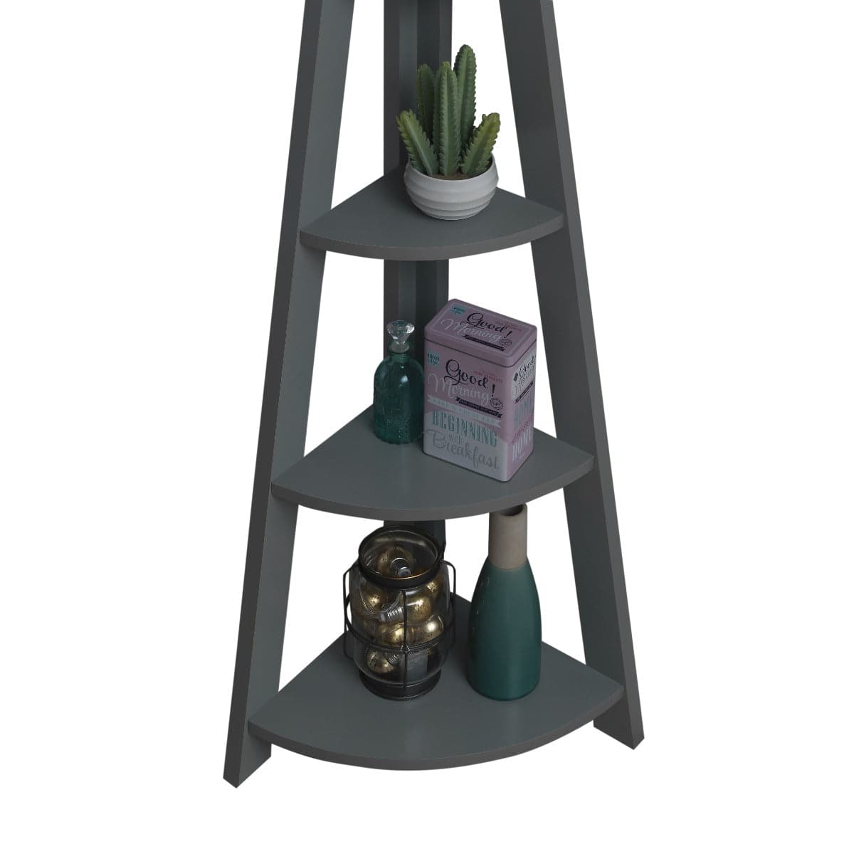 Riva Ladder Corner Bookcase in Dark Grey by TAD - Price Crash Furniture