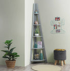 Riva Ladder Corner Bookcase in Light Grey by TAD - Price Crash Furniture