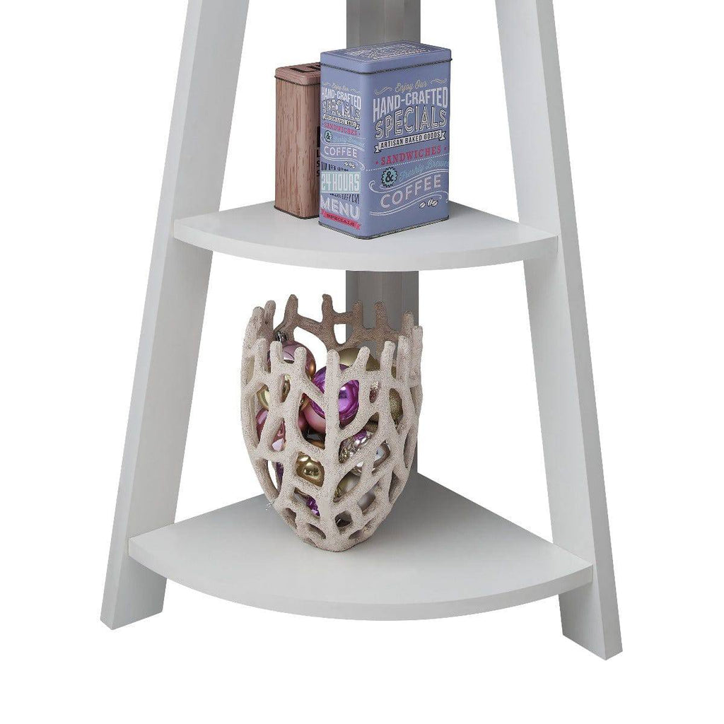 Riva Ladder Corner Bookcase in White by TAD - Price Crash Furniture