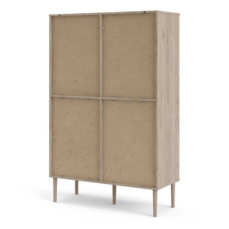Rome Bookcase 2 Doors + 4 Drawers in Jackson Hickory Oak with Matt White - Price Crash Furniture