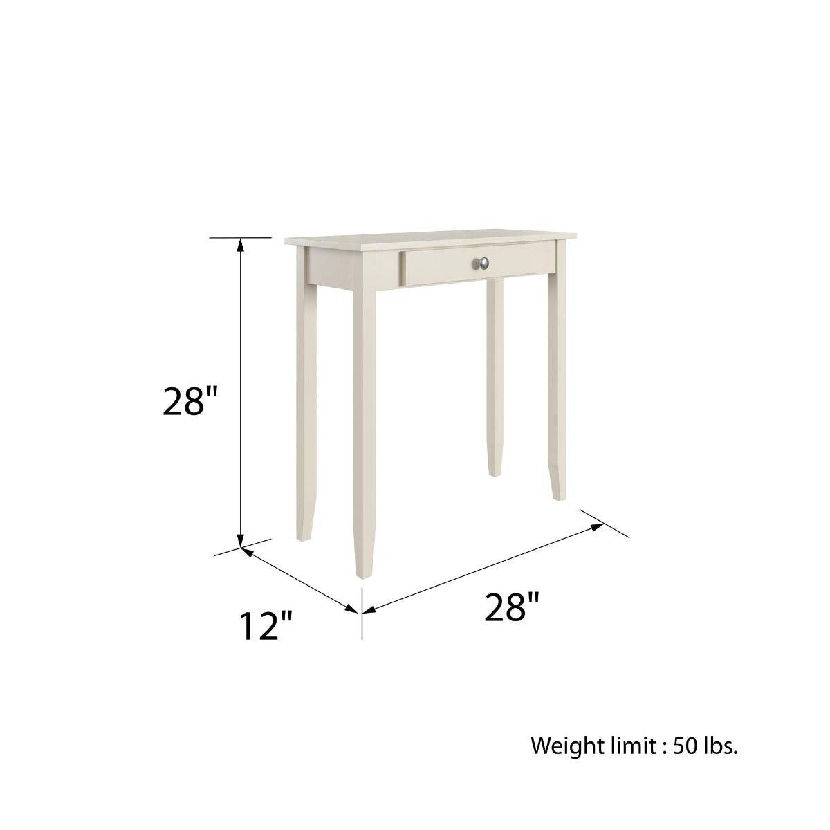 Rosewood Console Table in White by Dorel - Price Crash Furniture