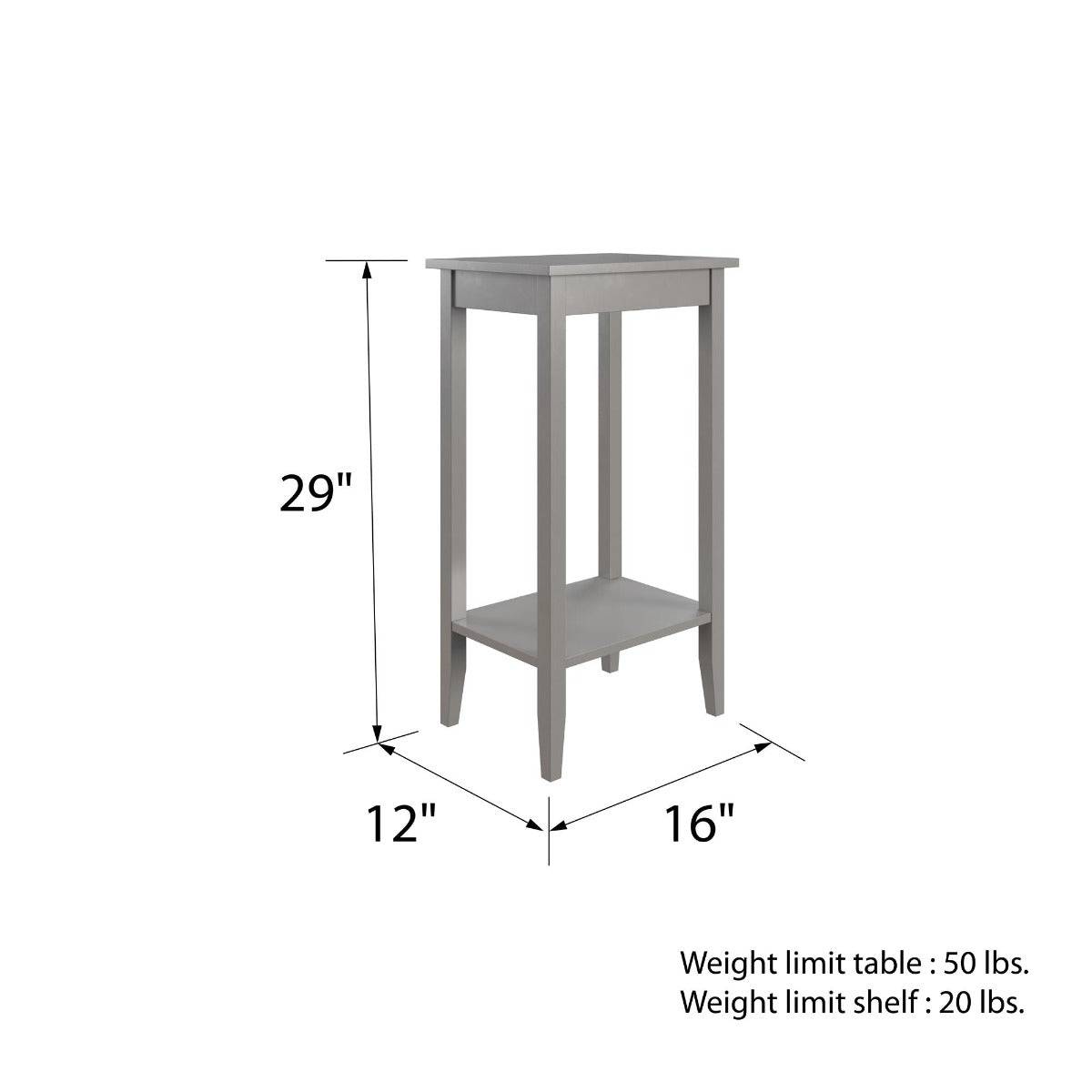 Rosewood Tall End Table in Grey by Dorel - Price Crash Furniture