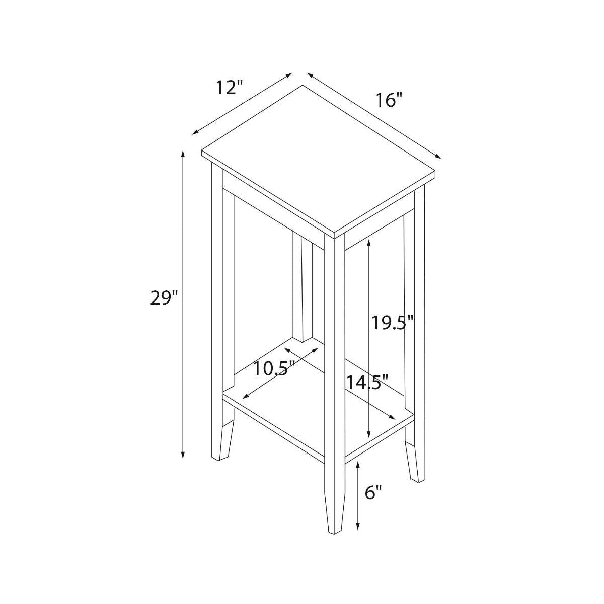 Rosewood Tall End Table in Grey by Dorel - Price Crash Furniture