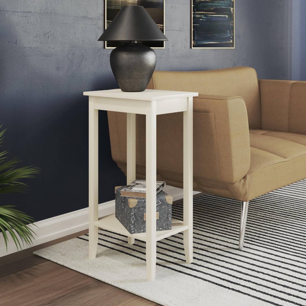 Rosewood Tall End Table in White by Dorel - Price Crash Furniture