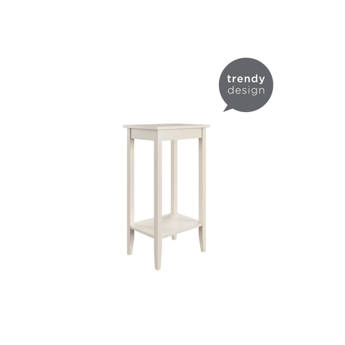 Rosewood Tall End Table in White by Dorel - Price Crash Furniture