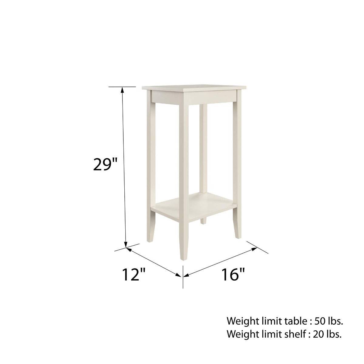 Rosewood Tall End Table in White by Dorel - Price Crash Furniture