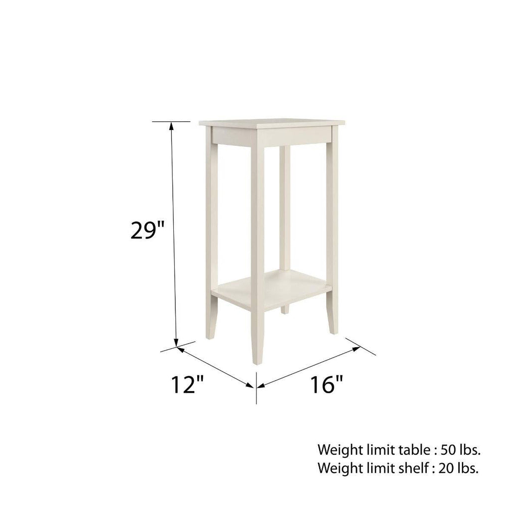 Rosewood Tall End Table in White by Dorel - Price Crash Furniture