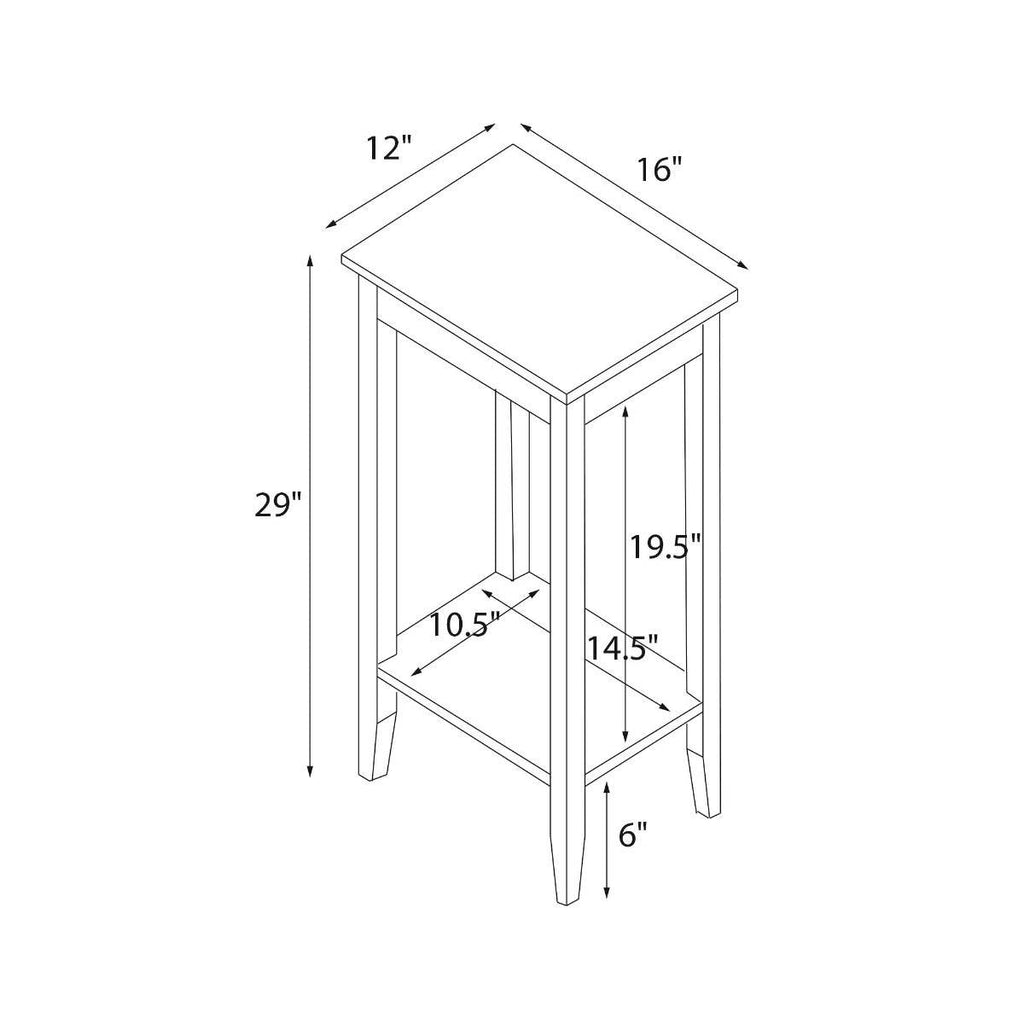 Rosewood Tall End Table in White by Dorel - Price Crash Furniture