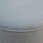 Round Upholstered Grey Tweed Footstool - Price Crash Furniture