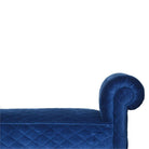 Royal Blue Quilted Velvet Bench - Price Crash Furniture