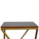 Set Of 2 Chestnut Nesting Tables With Gold Base - Price Crash Furniture