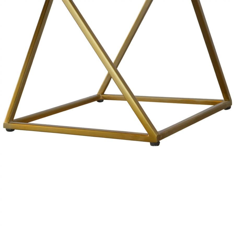 Set Of 2 Chestnut Nesting Tables With Gold Base - Price Crash Furniture