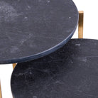 Set Of 2 Gold And Black Marble Tables - Price Crash Furniture