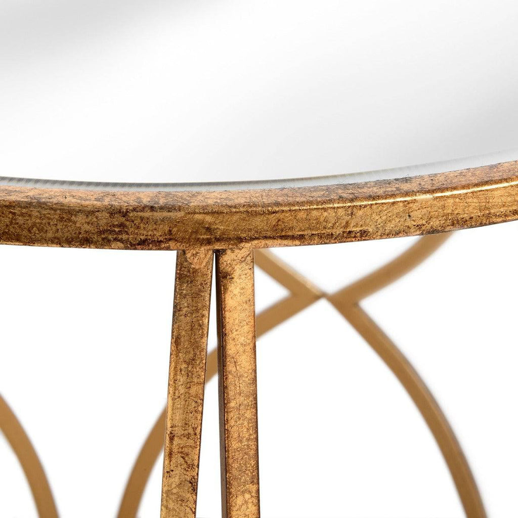 Set Of Two Lattice Detail Gold Side Tables - Price Crash Furniture