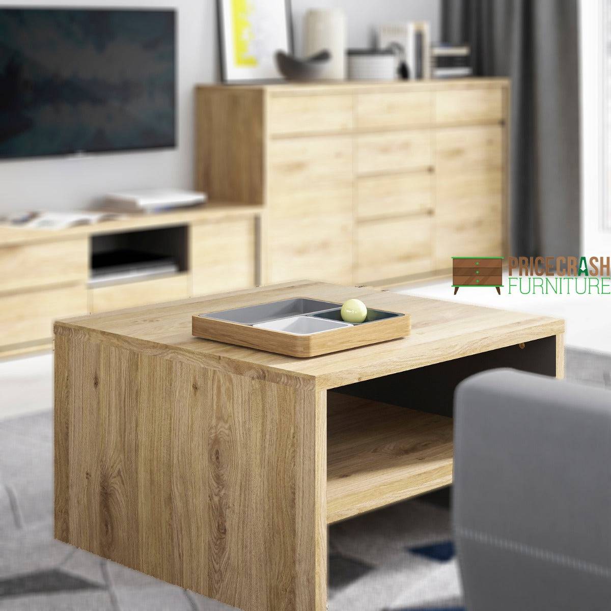 Shetland Coffee Table with Magazine & Book Storage Shelf - Price Crash Furniture