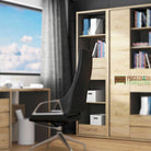 Shetland Tall Narrow 3 Drawer Bookcase Shelving Unit - Price Crash Furniture