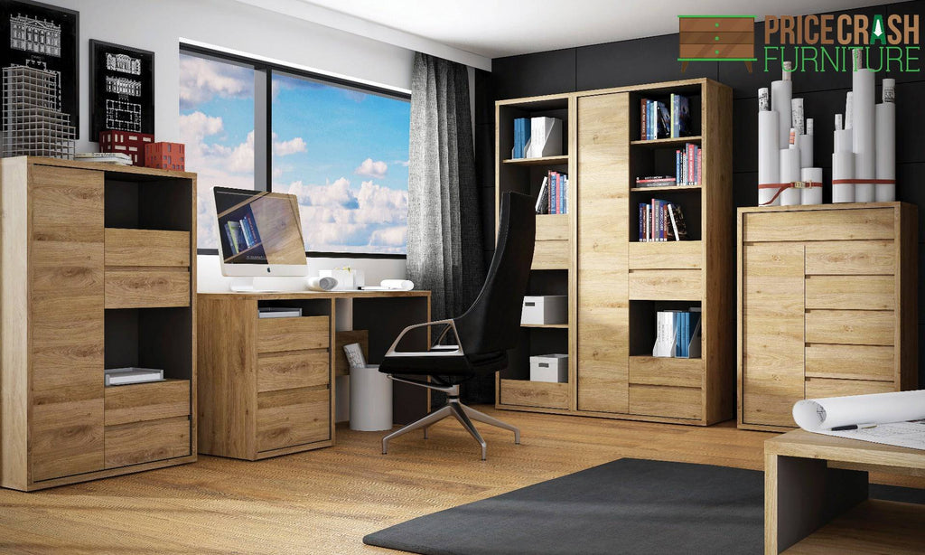 Shetland Tall Wide 1 Door 4 Drawer Bookcase - Price Crash Furniture