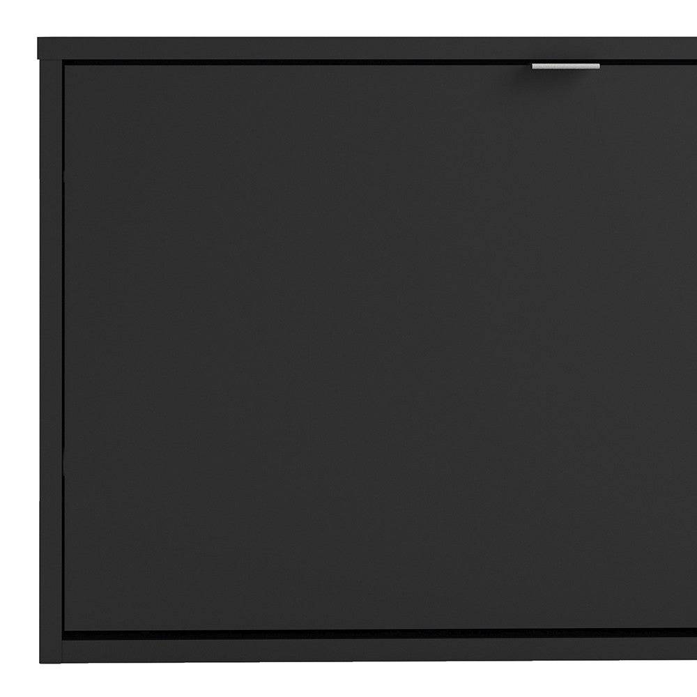 Shoe Cabinet: 1 compartment with 1 layer in Matte Black - Price Crash Furniture