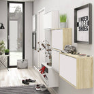 Shoe Cabinet: 1 compartment with 1 layer in Oak & White - Price Crash Furniture