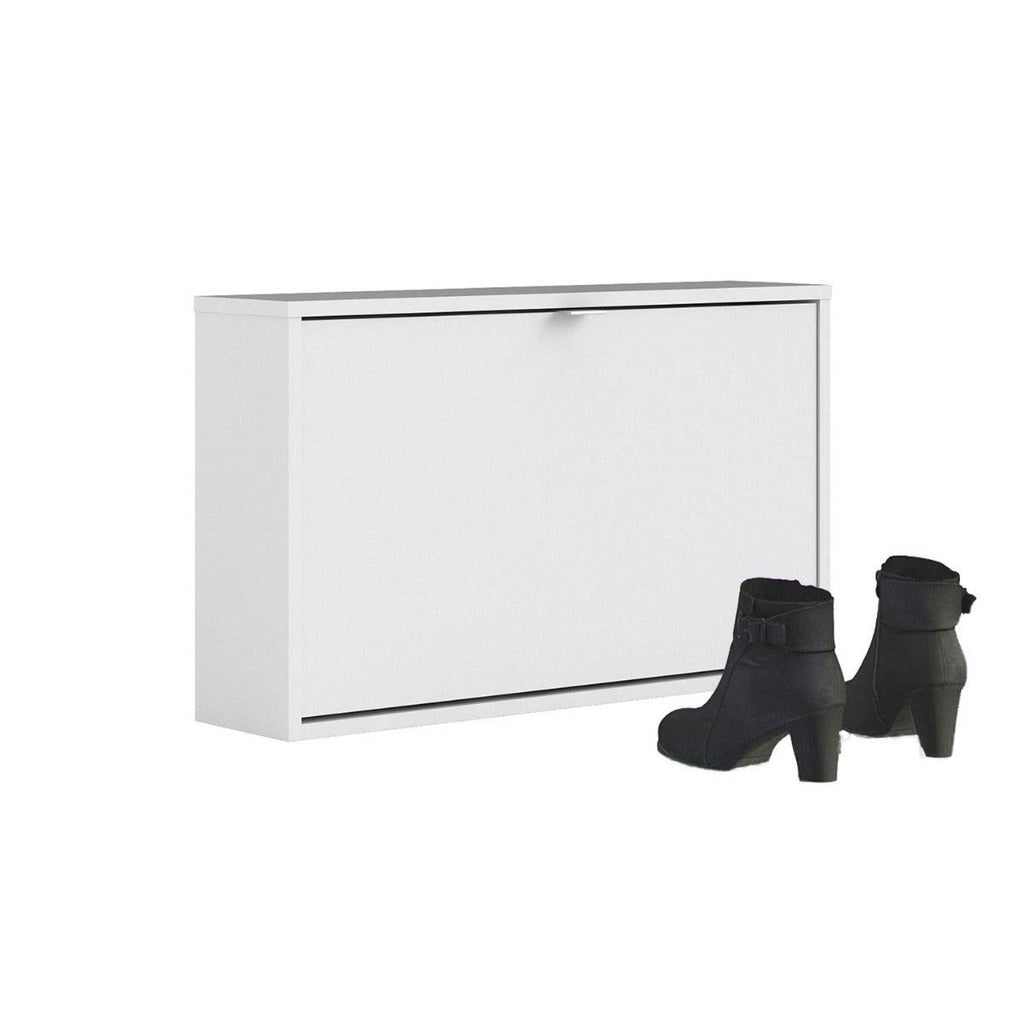 Shoe Cabinet: 1 compartment with 1 layer in White - Price Crash Furniture