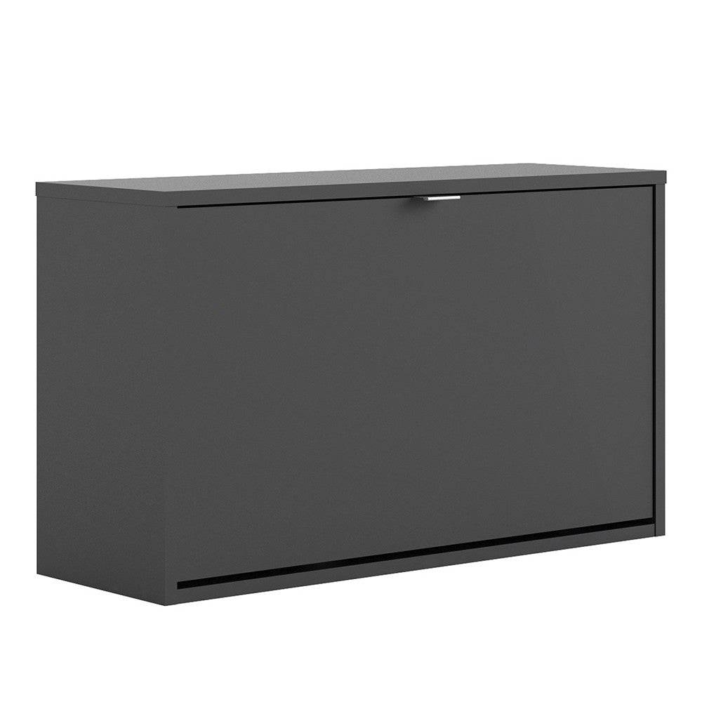 Shoe Cabinet: 1 compartment with 2 layers in Matte Black - Price Crash Furniture