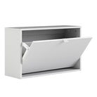 Shoe Cabinet: 1 compartment with 2 layers in White - Price Crash Furniture