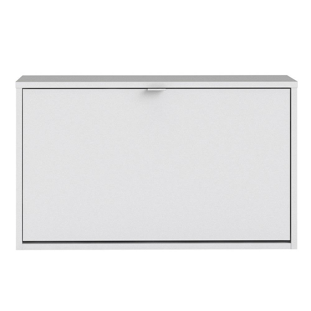 Shoe Cabinet: 1 compartment with 2 layers in White - Price Crash Furniture