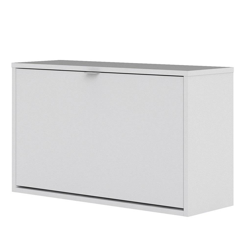 Shoe Cabinet: 1 compartment with 2 layers in White - Price Crash Furniture
